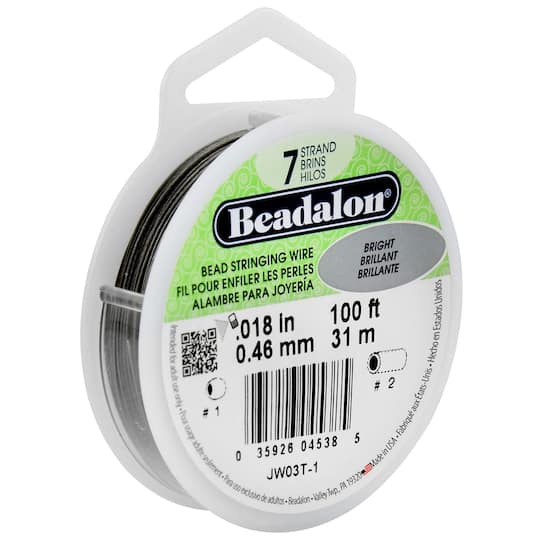 12 Pack: Beadalon® 0.018" Bright 7 Strand Bead Stringing Wire, 100ft.